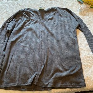 Long sleeve waffle shirt